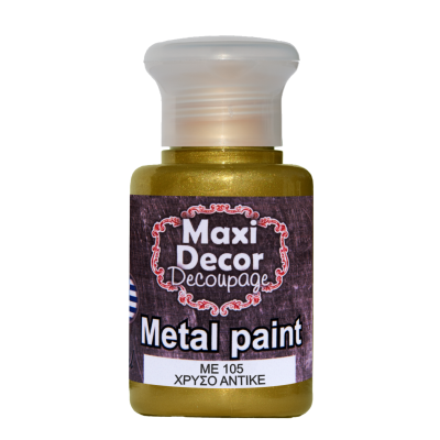 Ακρυλικό Μεταλλικό Χρώμα 60ml Maxi Decor Χρυσό Αντικέ ΜE105_ME105060